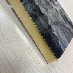 TR 100 полированный Г-образный профиль из латуни для плитки 7-9,5 мм.